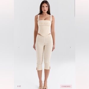 House of CB Carella Gingerbread Gingham Capri Trousers
